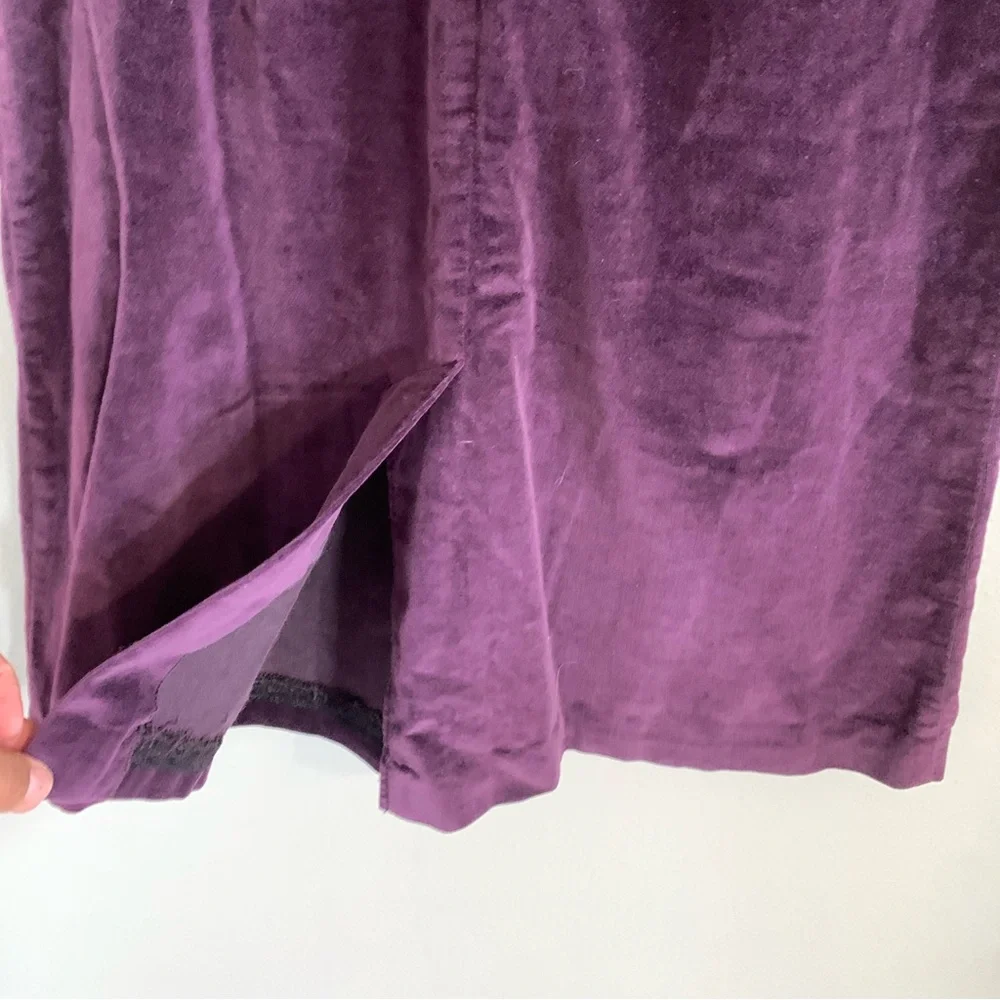 Vintage Purple Velvet Skirt Size 11 Missing back button zip fly